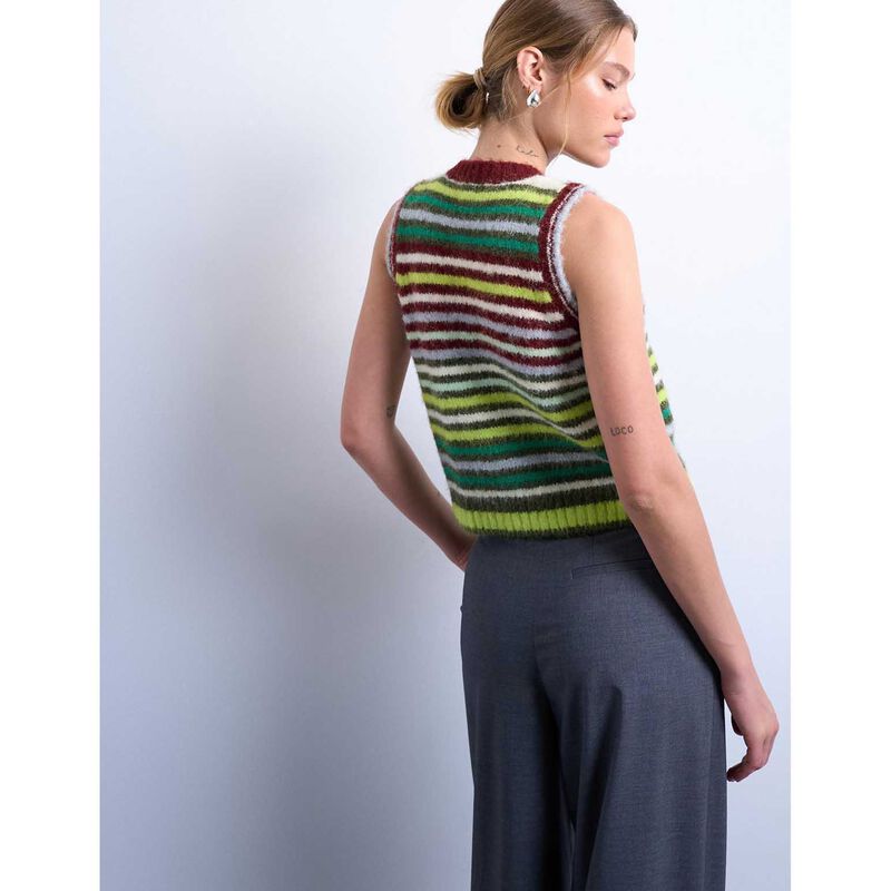 TOPSHOP Caro Stripe Sleeveless O-Neck Vest image number 1